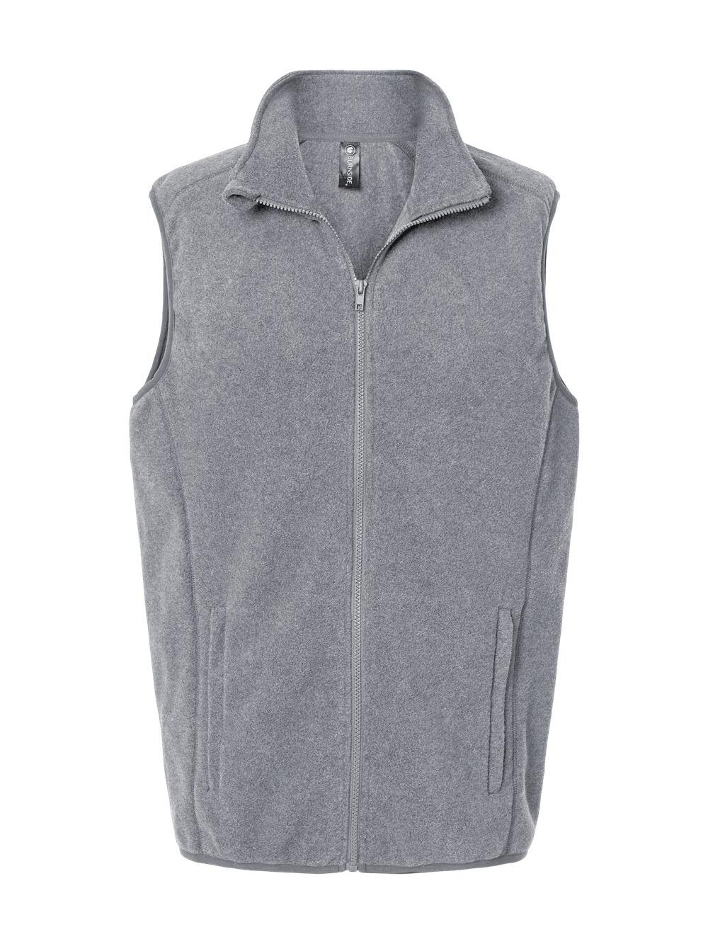 Men's Polar Fleece Vest - HEATHER GREY - L